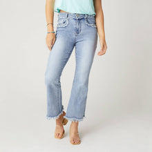 Load image into Gallery viewer, Everstretch Ankle Jeans with Fringe Detail