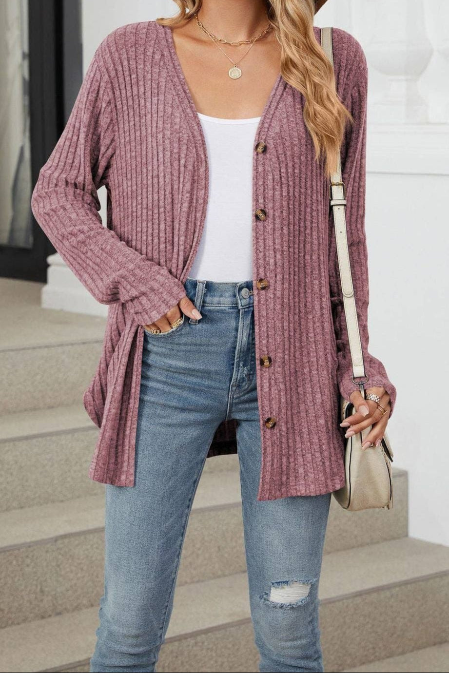 Long Sleeve Button Cardigan