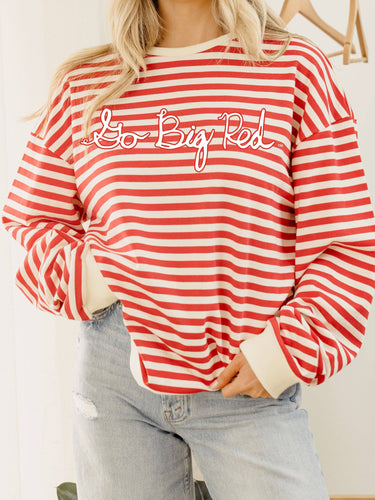 Go Big Red Simple Script Sweatshirt