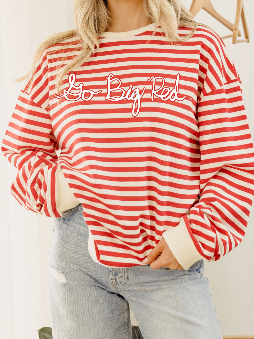 Go Big Red Simple Script Sweatshirt