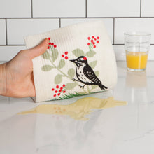 Load image into Gallery viewer, Forest Woodpecker Swedish Dishcloth