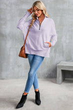 Load image into Gallery viewer, Oversized Quarter-Zip Pullover Sweatshirt