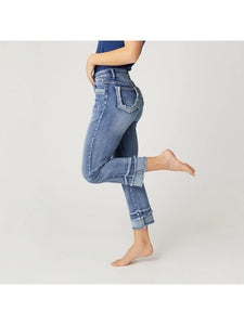 Everstretch Boyfriend Capri Jeans with Contrast Bottom