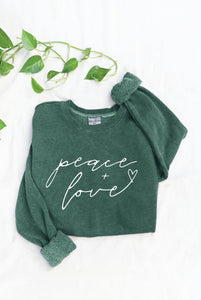 PEACE AND LOVE Mineral Graphic Sweatshirt