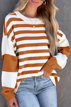 Load image into Gallery viewer, Stripe Drop Shoulder Striped Pullover Sweatshirt