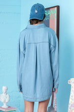 Load image into Gallery viewer, DENIM DROP SHOULDER MINI SHIRT DRESS