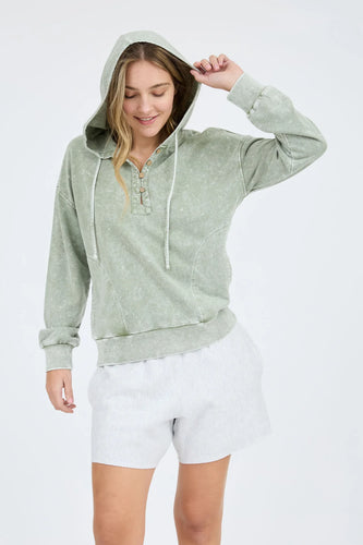 Hooded Henley Sweater