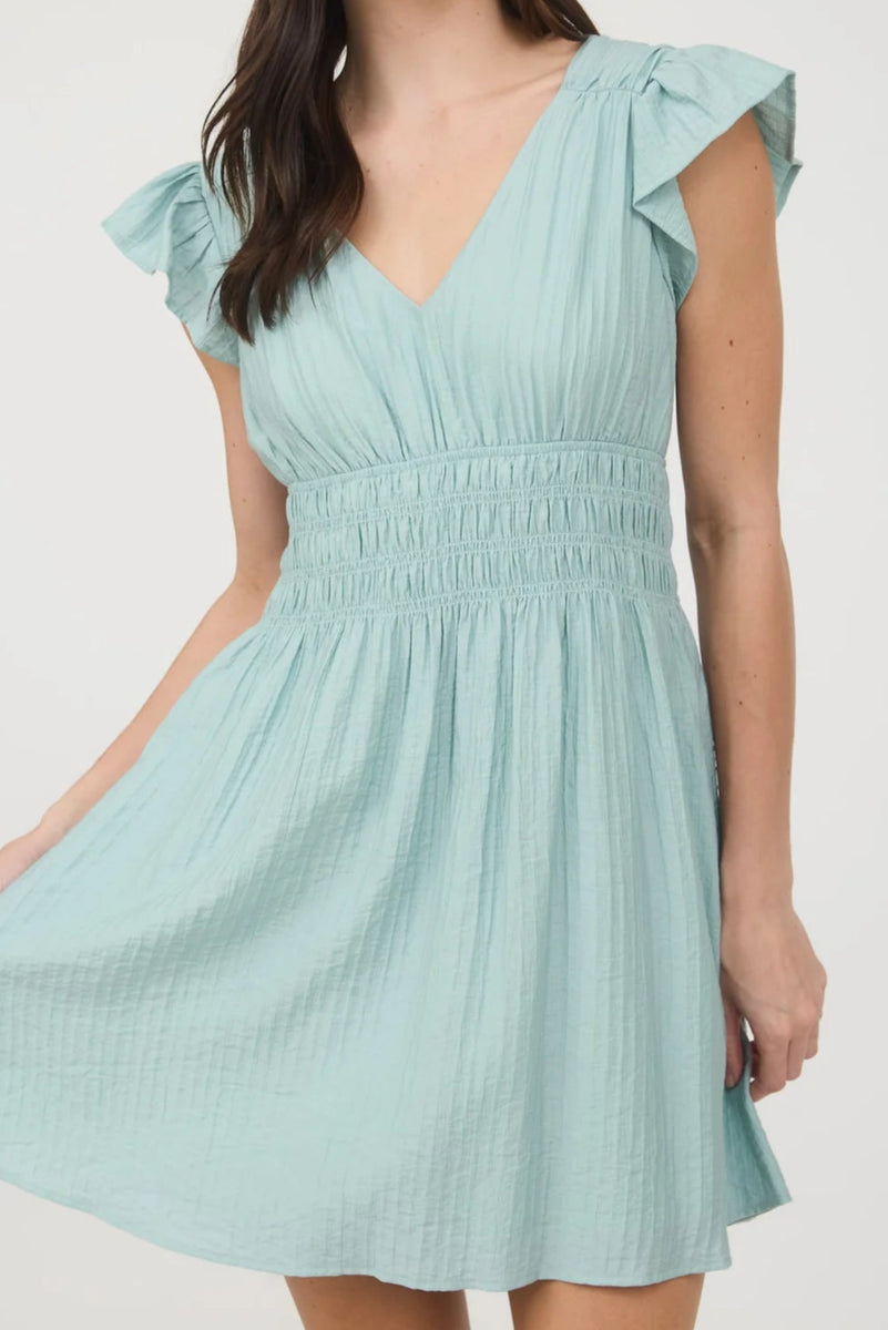 V-Neck Ruffle Mini Dress – HOMESTEAD