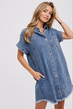 Load image into Gallery viewer, Denim Shirt Dress