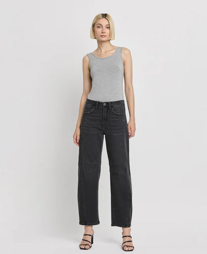 Relief - High Rise Ankle Barrel Leg Jeans