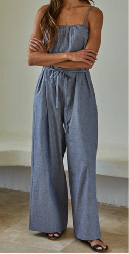 Wide Legged Striped Jumpsuit