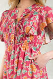 Load image into Gallery viewer, THML Flutter Sleeve Tiered Print Dress