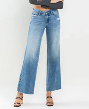 Load image into Gallery viewer, Olivia - Mid Rise Raw Hem Wide Leg Jeans