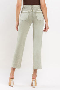 Loveret Tummy Control High Rise Straight Crop Jeans