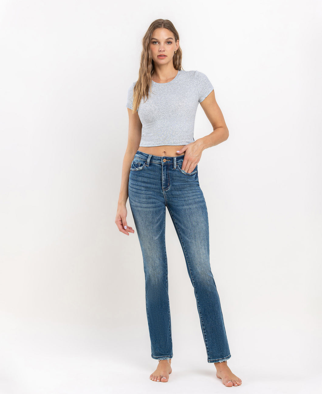 Jeanne High Rise Slim Straight Jean