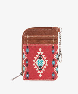 WRANGLER ALLOVER AZTEC PRINT MINI ZIP CARD CASE