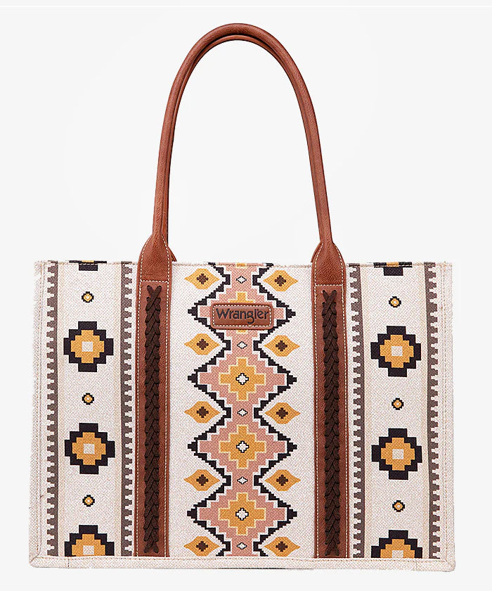 Wrangler Aztec Print Canvas Tote Bag