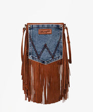 Load image into Gallery viewer, WRANGLER FRINGE JEAN DENIM POCKET CROSSBODY BAG