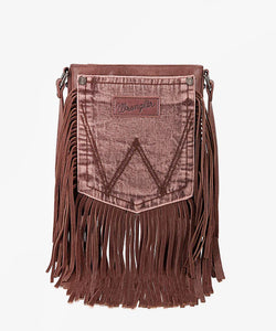 WRANGLER FRINGE JEAN DENIM POCKET CROSSBODY BAG