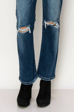 Load image into Gallery viewer, HIGH RISE STRETCH DISTRESSED ANKLE STRAIGHT WITH FRAYED HEM