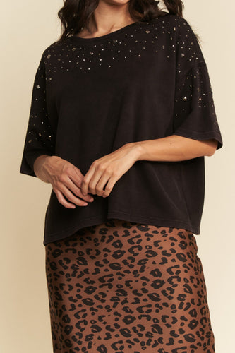 Studded Short Sleeve Top
