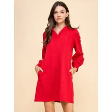 Load image into Gallery viewer, Textured Knit Puff Sleeve Dress