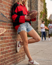 Load image into Gallery viewer, Varsity Stripe Zip Pullover