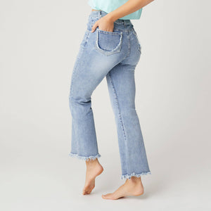 Everstretch Ankle Jeans with Fringe Detail