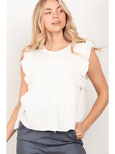 Load image into Gallery viewer, Ruffle Sleeve Babydoll Gauze Top