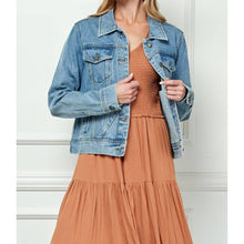 Load image into Gallery viewer, Denim Jacket with Asymmetric Seam
