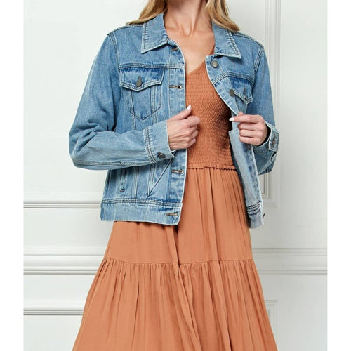 Denim Jacket with Asymmetric Seam