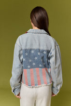 Load image into Gallery viewer, American Flag Denim Jacket