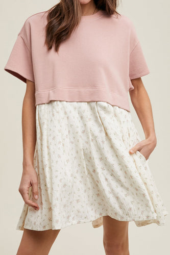 Knit Floral Mini Dress