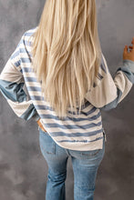 Load image into Gallery viewer, Stripe Drop Shoulder Striped Pullover Sweatshirt