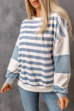 Load image into Gallery viewer, Stripe Drop Shoulder Striped Pullover Sweatshirt