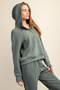 MODAL POLY SPAN QUARTER ZIP HODDIE JACKE