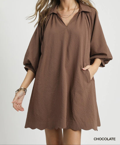 Split V-neck Dress