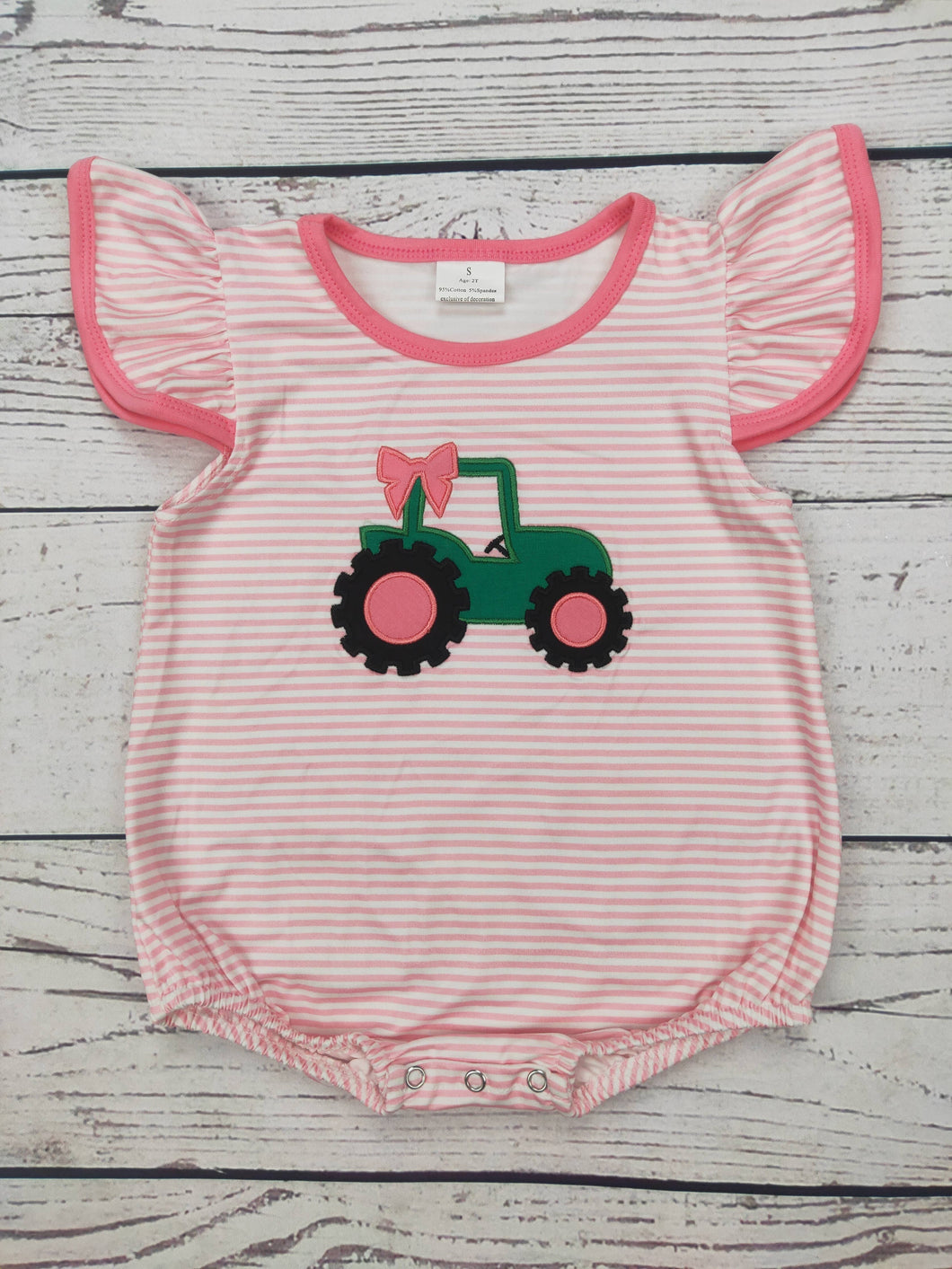 Baby Girl Appliqué Farm Romper