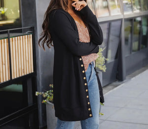 Solid Snap Cardigan