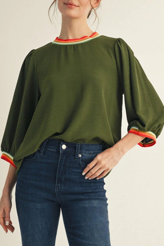 STRIPED RIB TOP