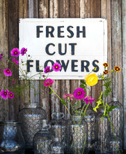 Load image into Gallery viewer, Embossed Metal Fresh Cut Flowers Sign