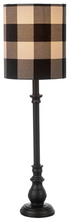 Load image into Gallery viewer, Black Buffet Lamp with Gingham Shade