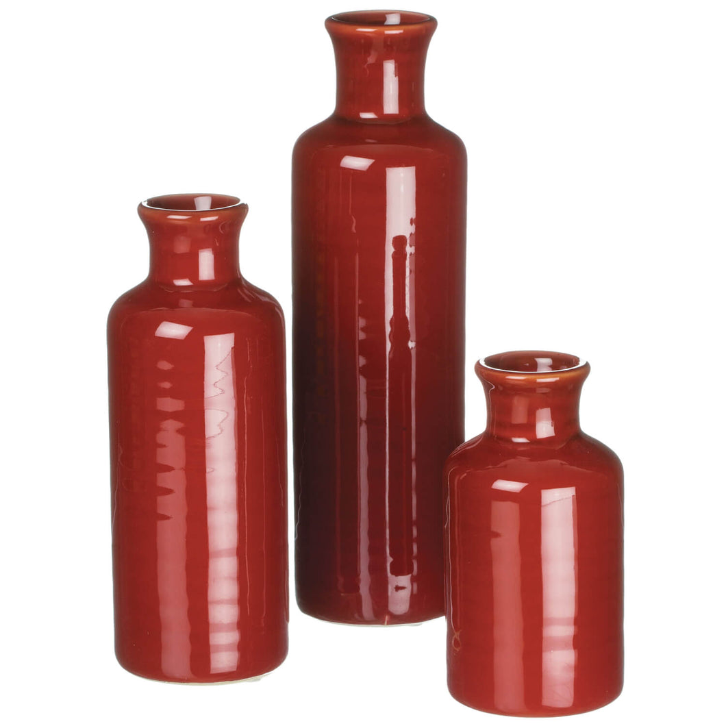 Red Vintage Bottle Vases