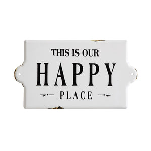 Enameled Wall Sign "Happy Place"