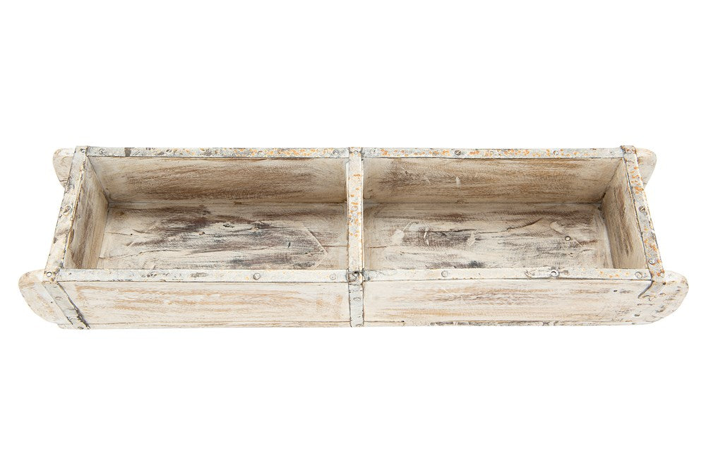 Wood Double Brick Mould, Distressed White