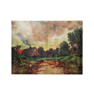 24"W x 18"H Canvas Wall Decor with Vintage Reproduction Cabin Print