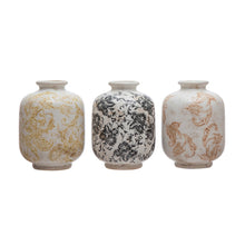 Load image into Gallery viewer, 4&quot; Round x 5-3/4&quot;H Terra-cotta Vase w/ Transferware Pattern, Multi Color, 3 Styles