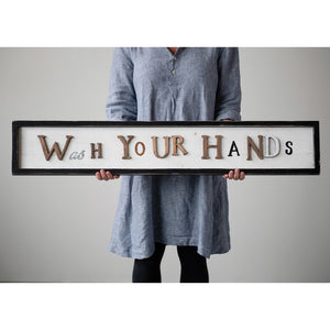 42"W x 7-1/2"H Wall Decor "Wash Your Hands"
